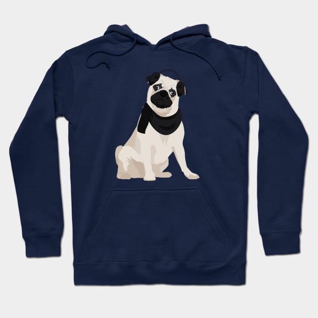 Winter Pug Dog T-Shirt for Dog Lovers Hoodie by riin92